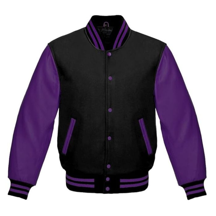 Back and Purple Varsity Jacket