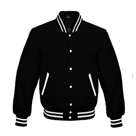 Black All Wool Varsity Jacket