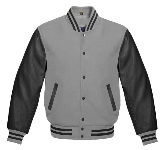 Black And Gray Varsity Letterman Jacket