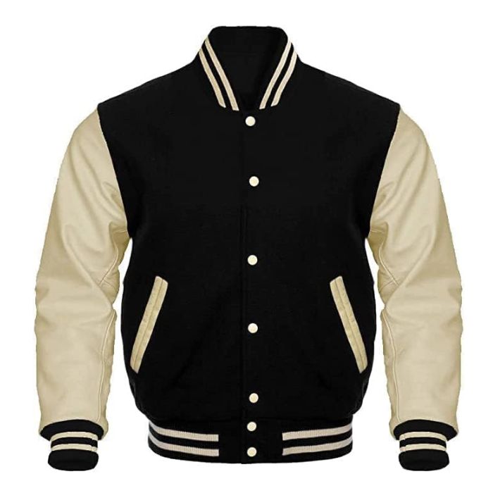 Black and Cream Varsity Jacket