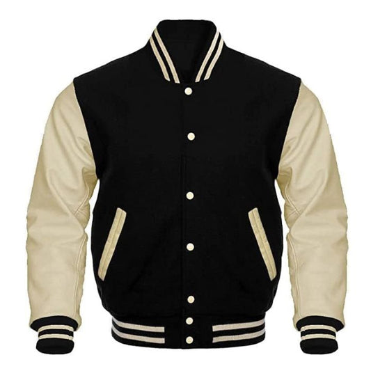 Black and Cream Varsity Jacket