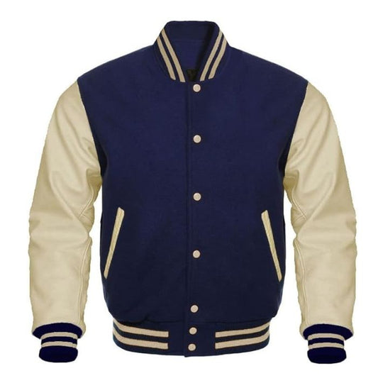Blue and Cream Varsity Jacket