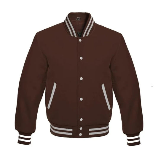 Brown All Wool Varsity Jacket