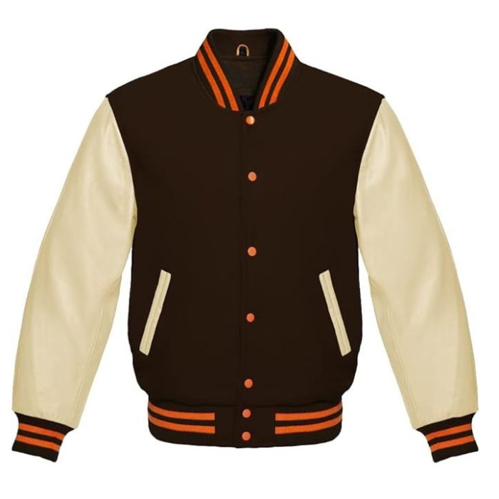 Brown and Cream Varsity Jacket
