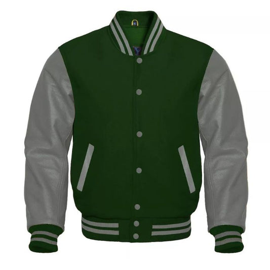 Brown and Grey Varsity Jacket