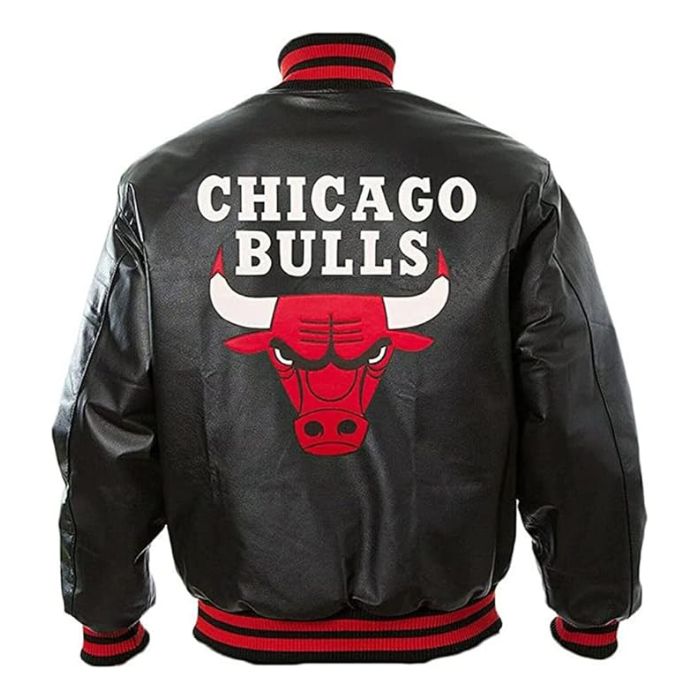 Chicago Bulls Leather Jacket Back Side