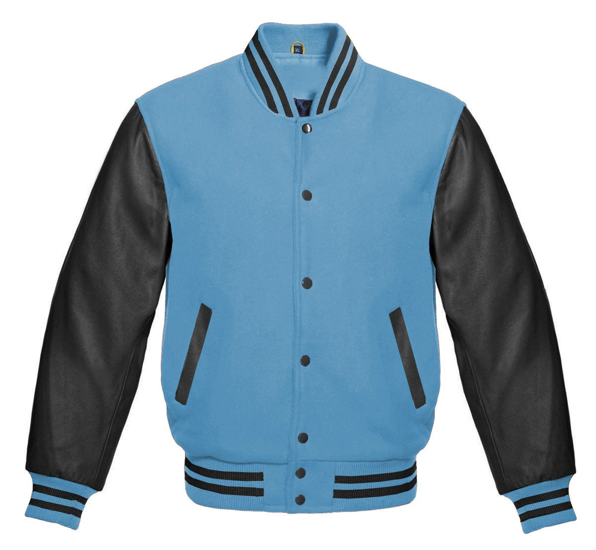 Columbia Blue and Black Varsity Jacket