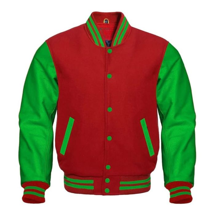 Crimson Lime Letterman Jacket