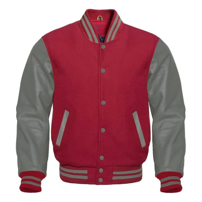 Crimson and Gray Varsity Jacket