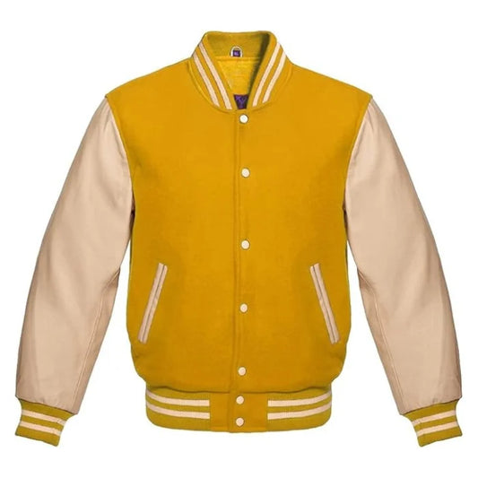 Gold and Cream Varsity Jacket