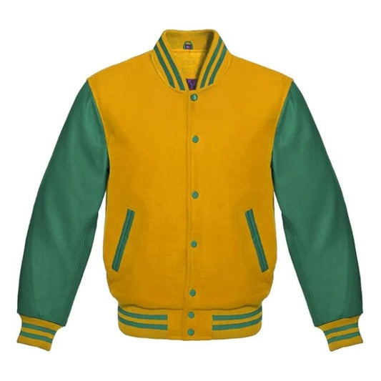 Gold and Green Varsity Jacket
