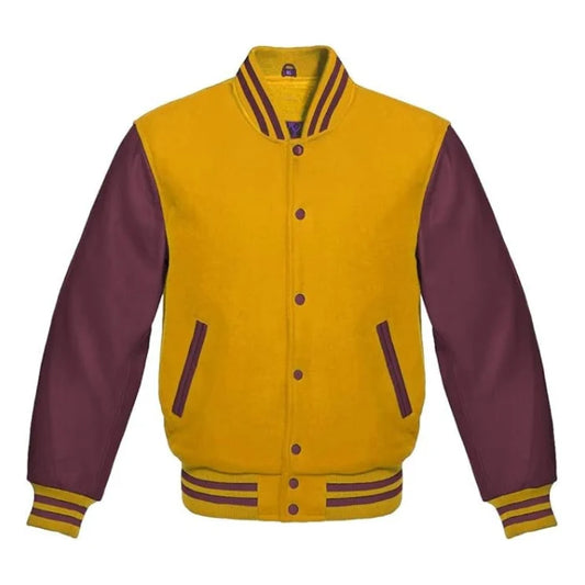 Gold and Maroon Varsity Jacket