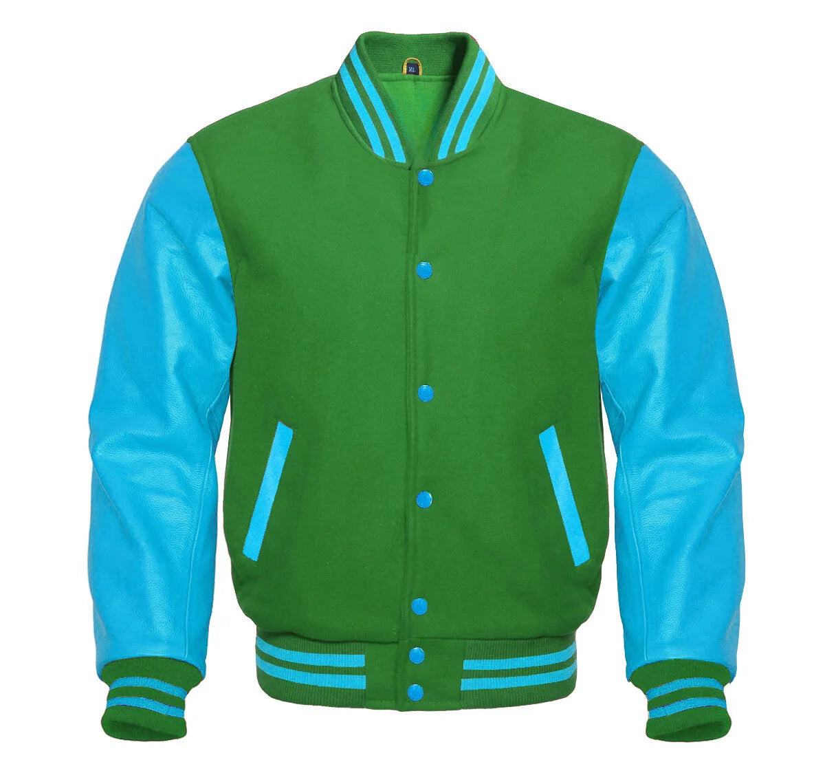 Green and Blue Varsity Jacket