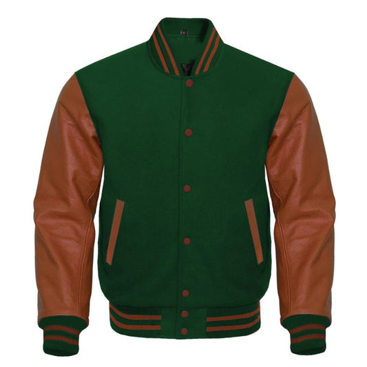 Green and Brown Varsity Jacket