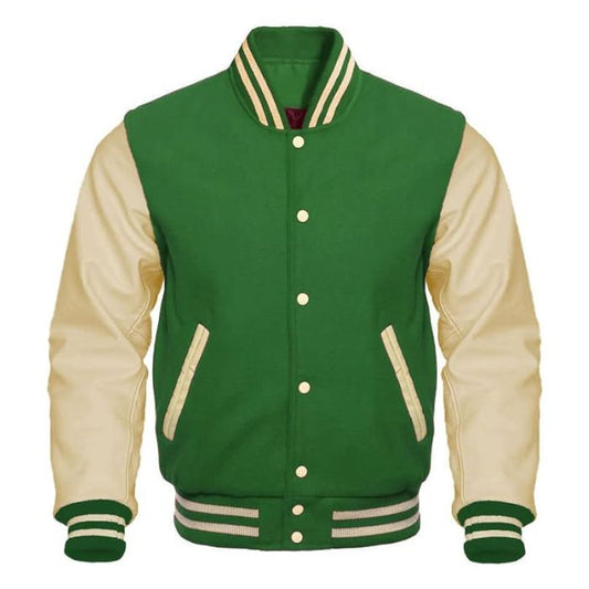 Green and Cream Varsity Jacket