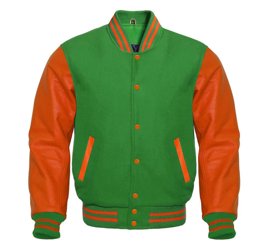 Green and Orange Varsity Jacket