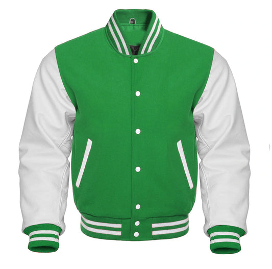 Green and White Varsity Jacket