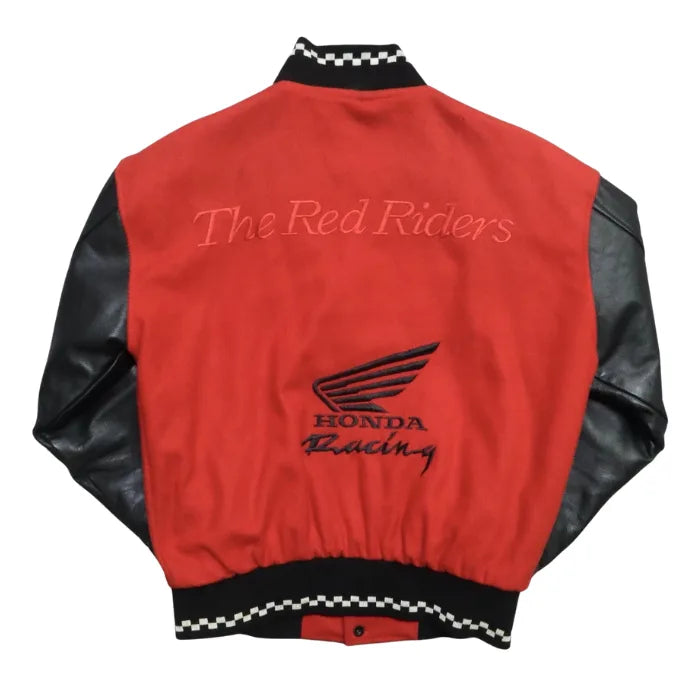 Honda Racing Jacket in Retro Varsity Style Back Side