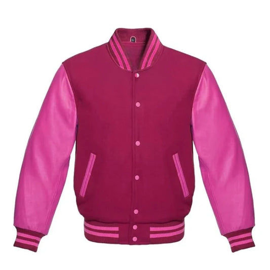 Hot Pink Letterman Jacket