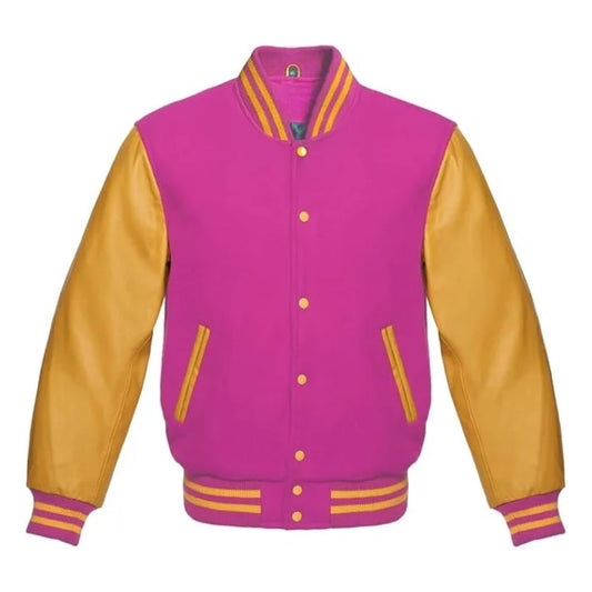 Hot Pink and Gold Varsity Jacket