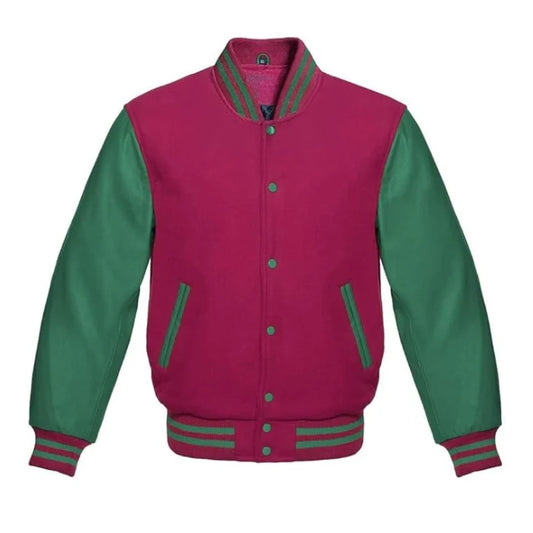 Hot Pink and Green Varsity Jacket