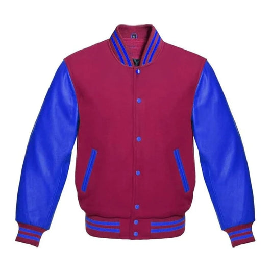 Hot Pink and Royal Blue Varsity Jacket