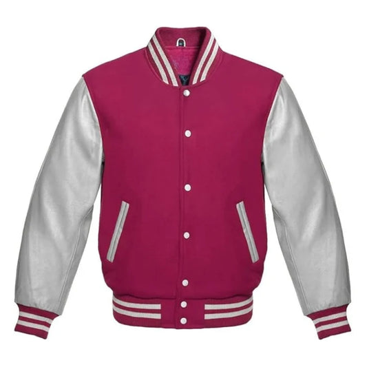 Hot Pink and Silver Varsity Jacket