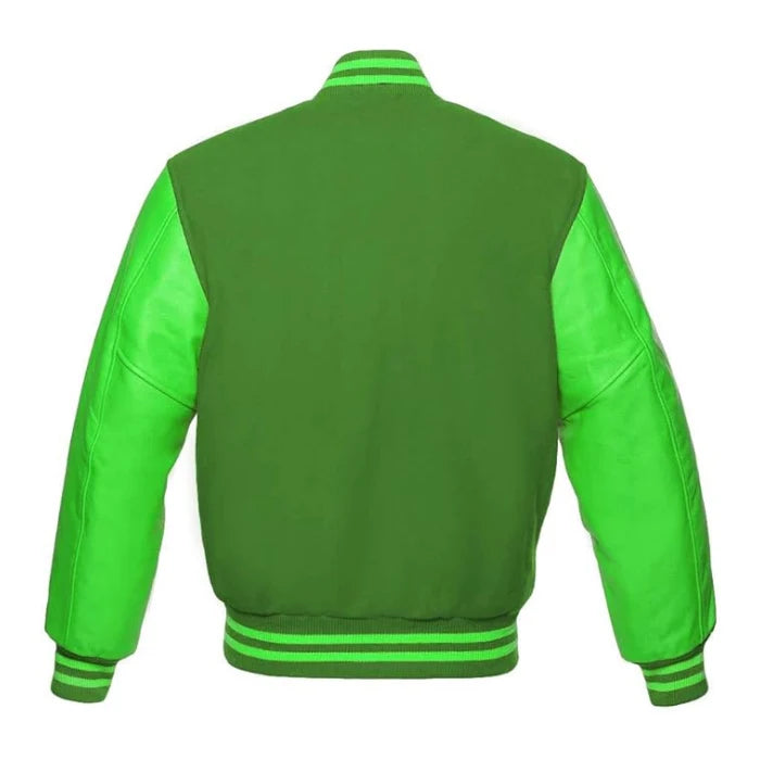 Kelly Green Varsity Jacket Back Side
