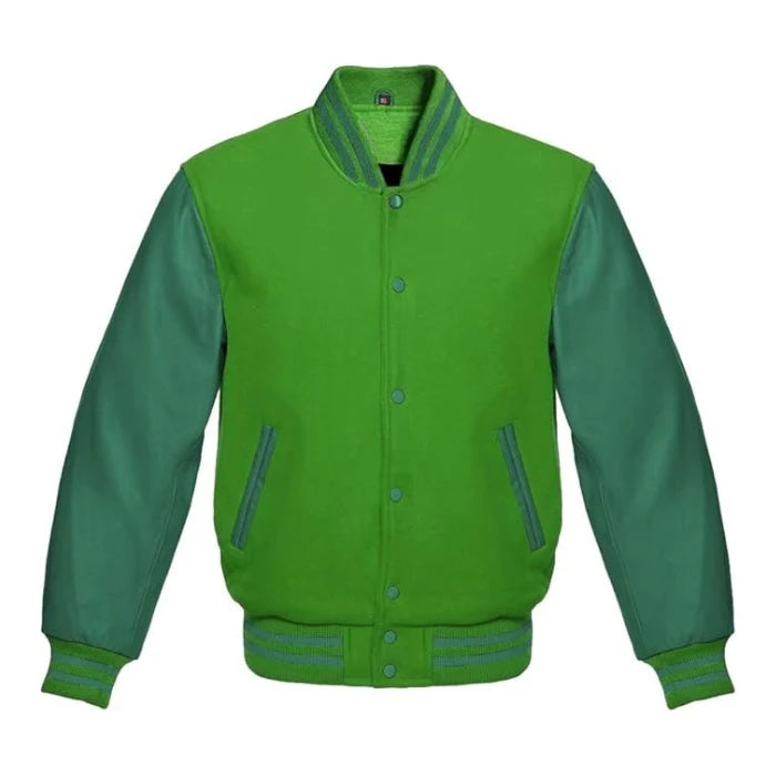 Kelly Green and Dark Green Varsity Jacket