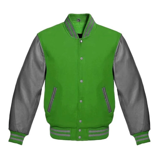 Kelly Green and Grey Varsity Jacket