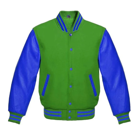 Kelly Green and Royal Blue Varsity Jacket