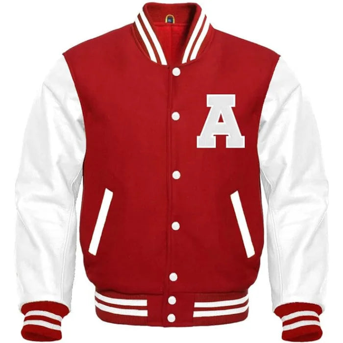 Letter A Varsity Jacket in Red/White