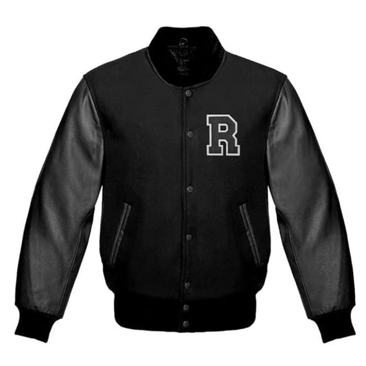 Letter R Varsity Jacket in Black