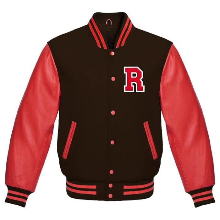 Letter R Varsity Jacket in Black/Red