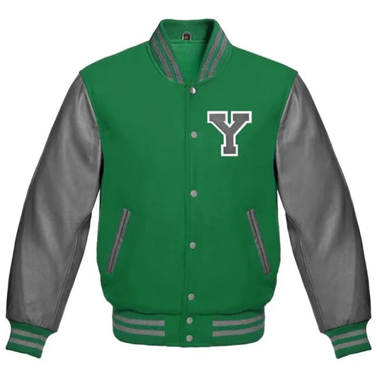 Letter Y Varsity Jacket in Green/Black