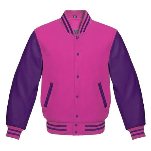 Magenta and Purple Varsity Jacket