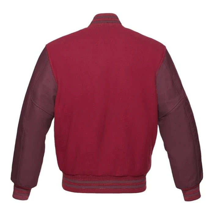 Maroon Varsity Jacket Back Side