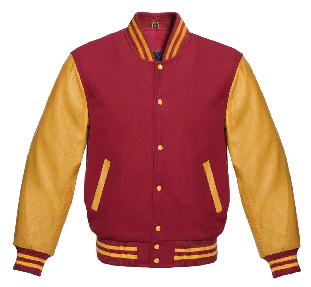 Maroon and Gold Varsity Jacket