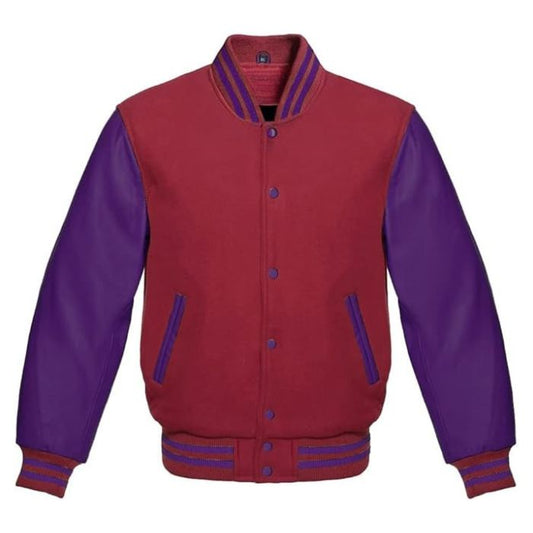 Maroon and Purple Varsity Jacket