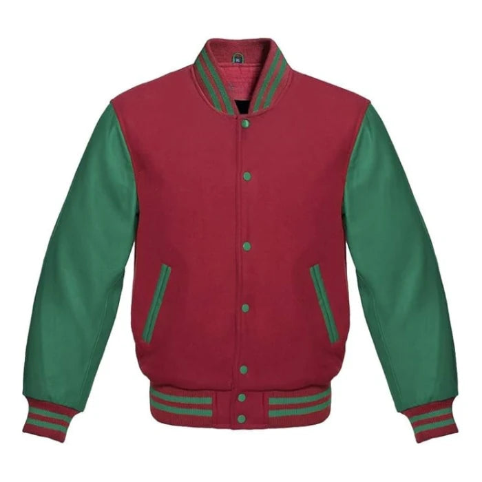 Maroon and Green Varsity Jacket