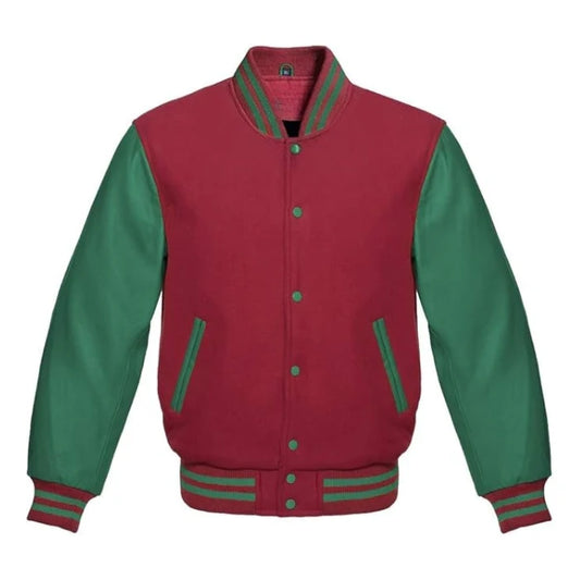 Maroon and Green Varsity Jacket