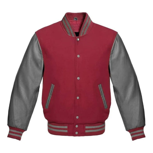 Maroon and Grey Varsity Jacket