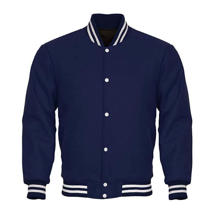 Navy All Wool Varsity Jacket