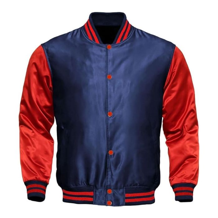 Navy and Red Satin Jacket