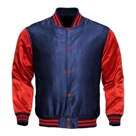 Navy and Red Satin Jacket