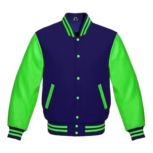 Navy and Kelly Green Varsity Jacket