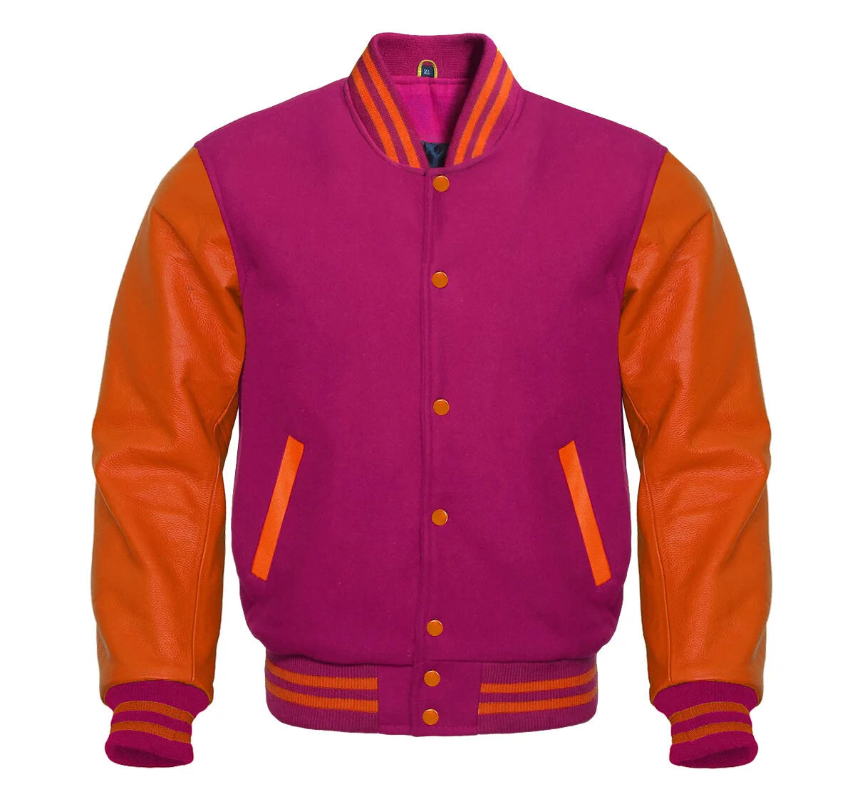 orange-and-hot-pink-varsity-jacket