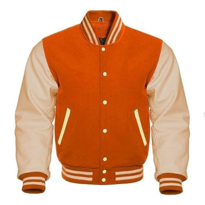 Orange and Cream Varsity Jacket