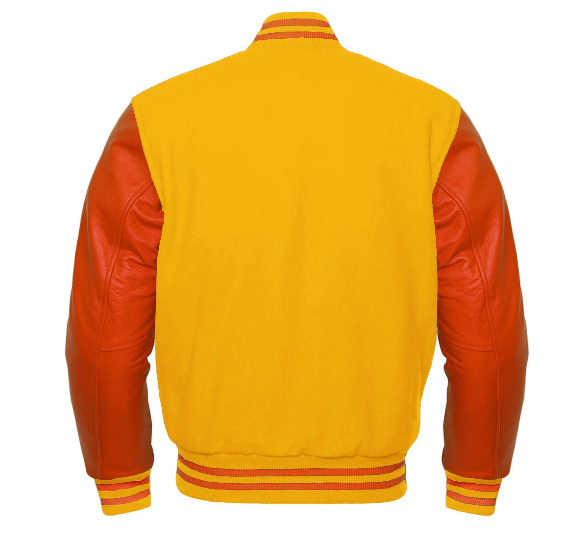Orange and Yellow Varsity Jacket Back Side