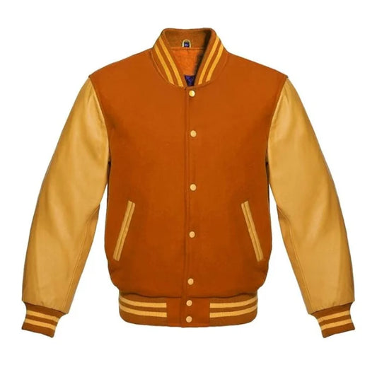 Orange and Gold Varsity Jacket
